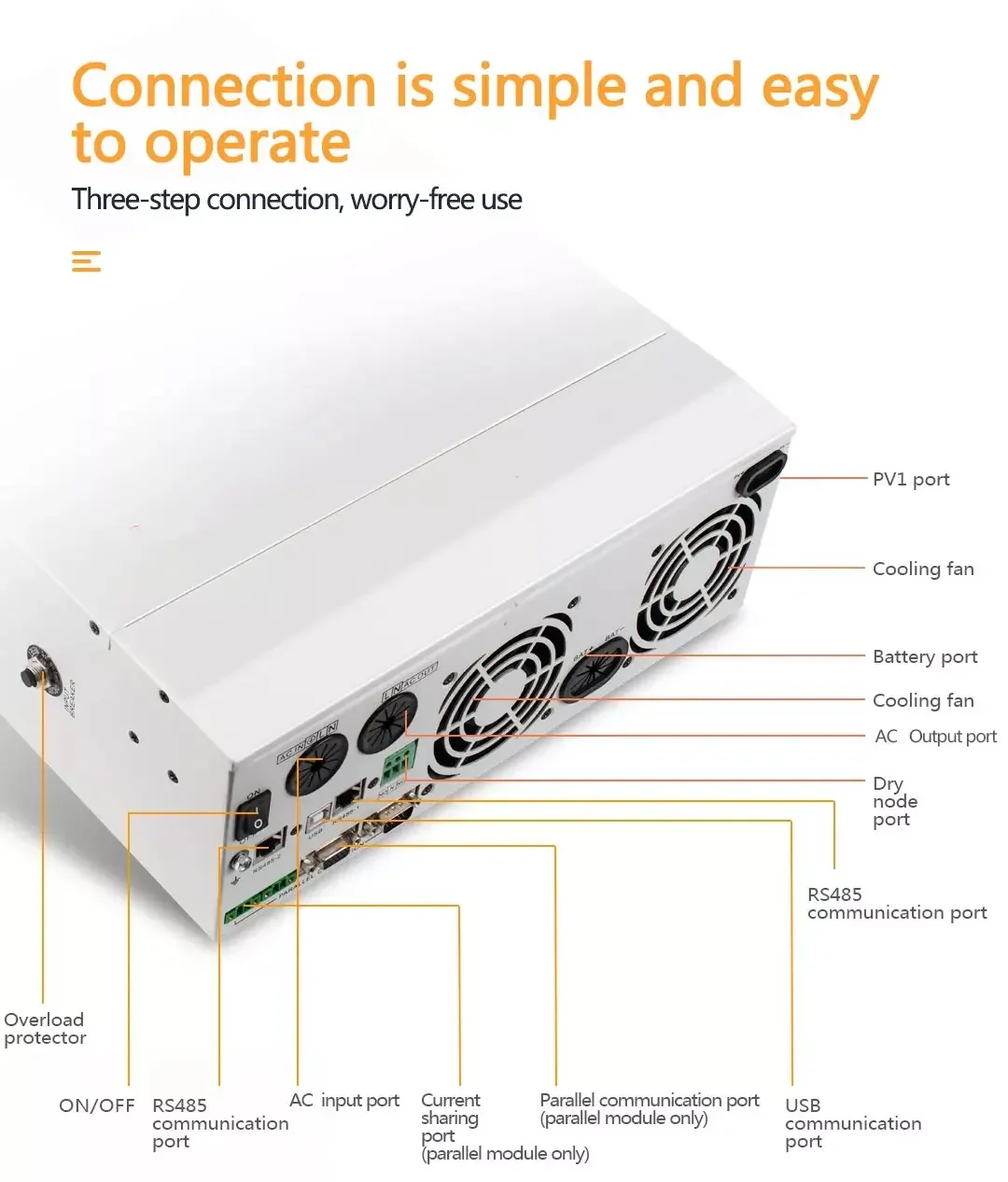 Pure sine wave 110/220v 3.5kw 5000w 5.5kw solar inverter with built-in mppt charge controller