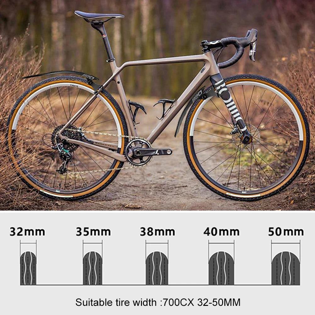Garde-boue de vélo forte ténacité garde-boue de pneu avant arrière garde-boue avant et arrière réglable pour roues avant arrière inférieures à 50mm