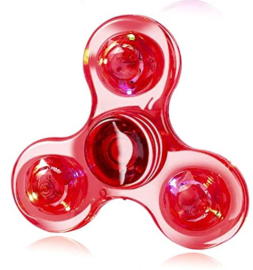 Kristal Lichtgevende LED licht Fidget Spinner Hand Top Spinners Glow in Dark EDC Stress Relief Speelgoed Kinetische Gyroscoop voor Kinderen