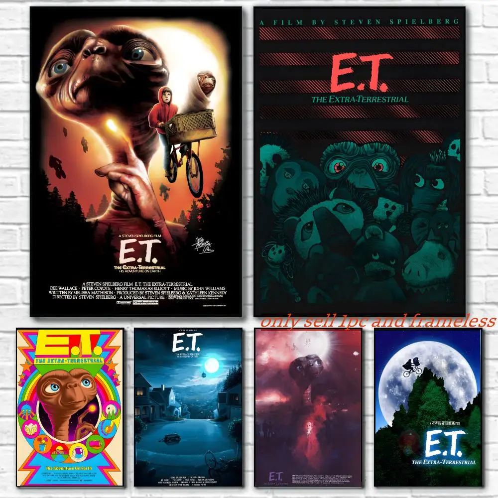Retro film Movies E-E.T. the Extra-Terrestrial Poster Room Wall Art Decor Waterproof Poster For Home Bar Bedroom Decoration Gift