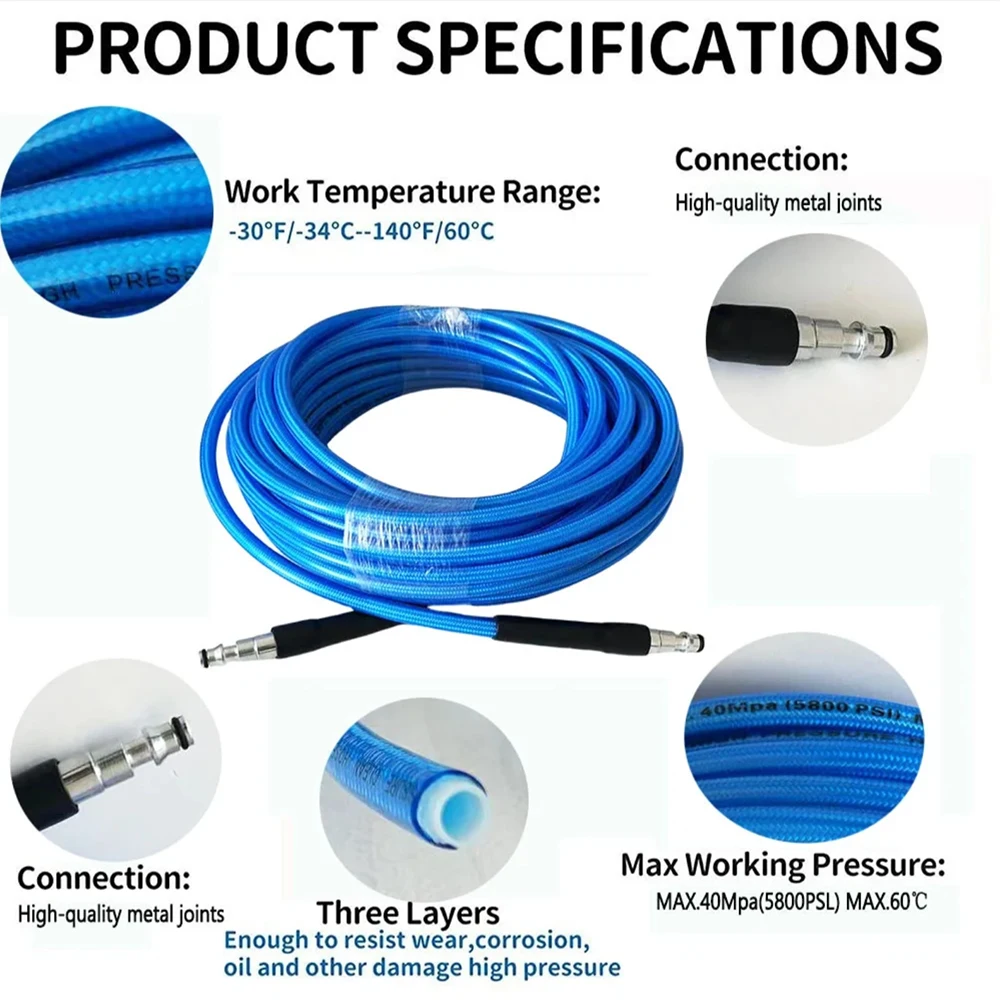 High Pressure Washer Hose,Garden Four Seasons Anti-Freezing Hose,Sewage Cleaning Pipe，Cleaning Fit Extension Replacement Hose