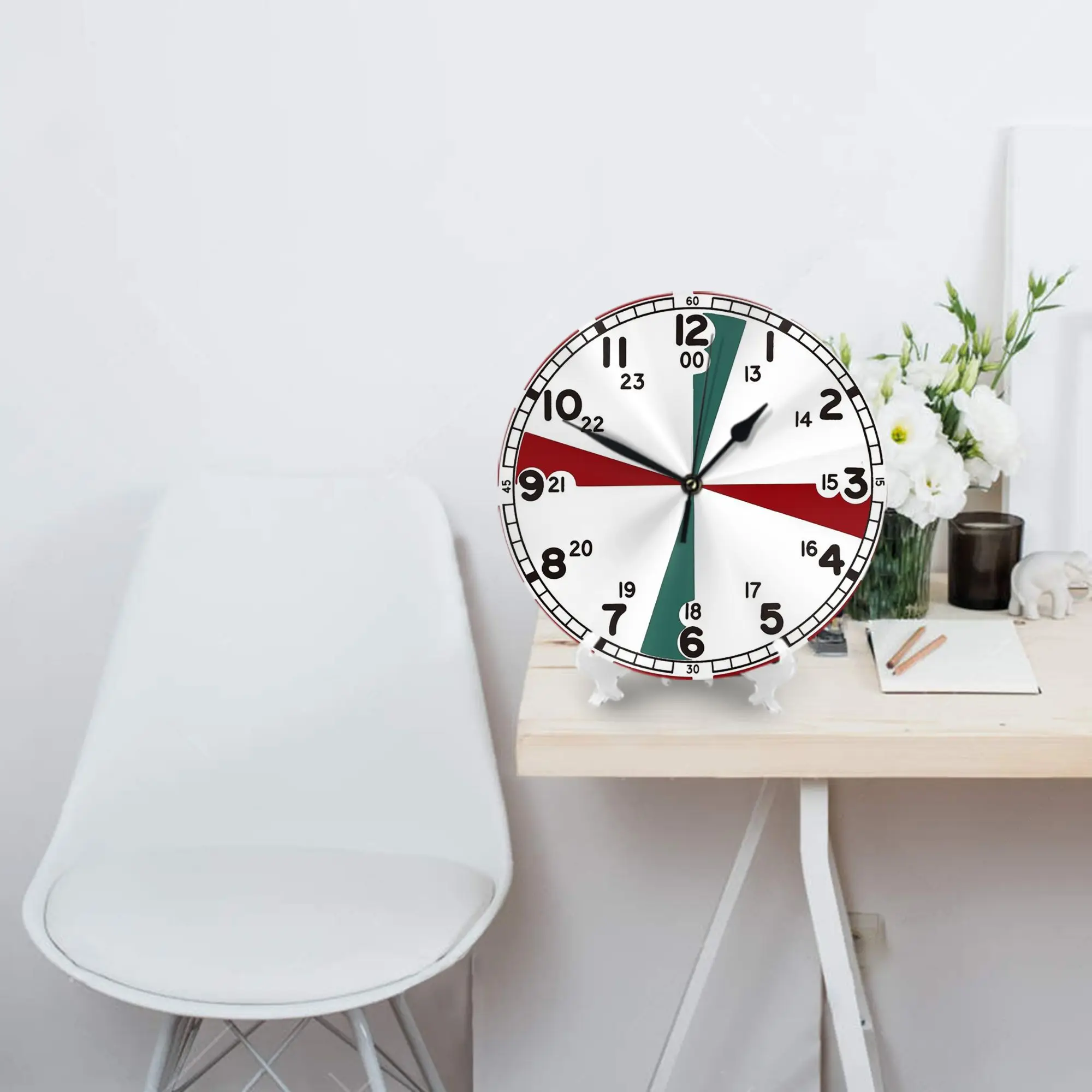 Radio Room Clock - Silence period observed Wall Clock Room Decoration Silent Round Clock for Bedroom Living Kitchen Home