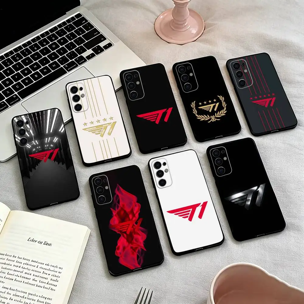 Cool T-T1 E-gaming Design Phone Case For Samsung S25,S24,S21,S22,S23,S30,Ultra,S20,Plus,Fe,Lite,Note,10,Black Cover