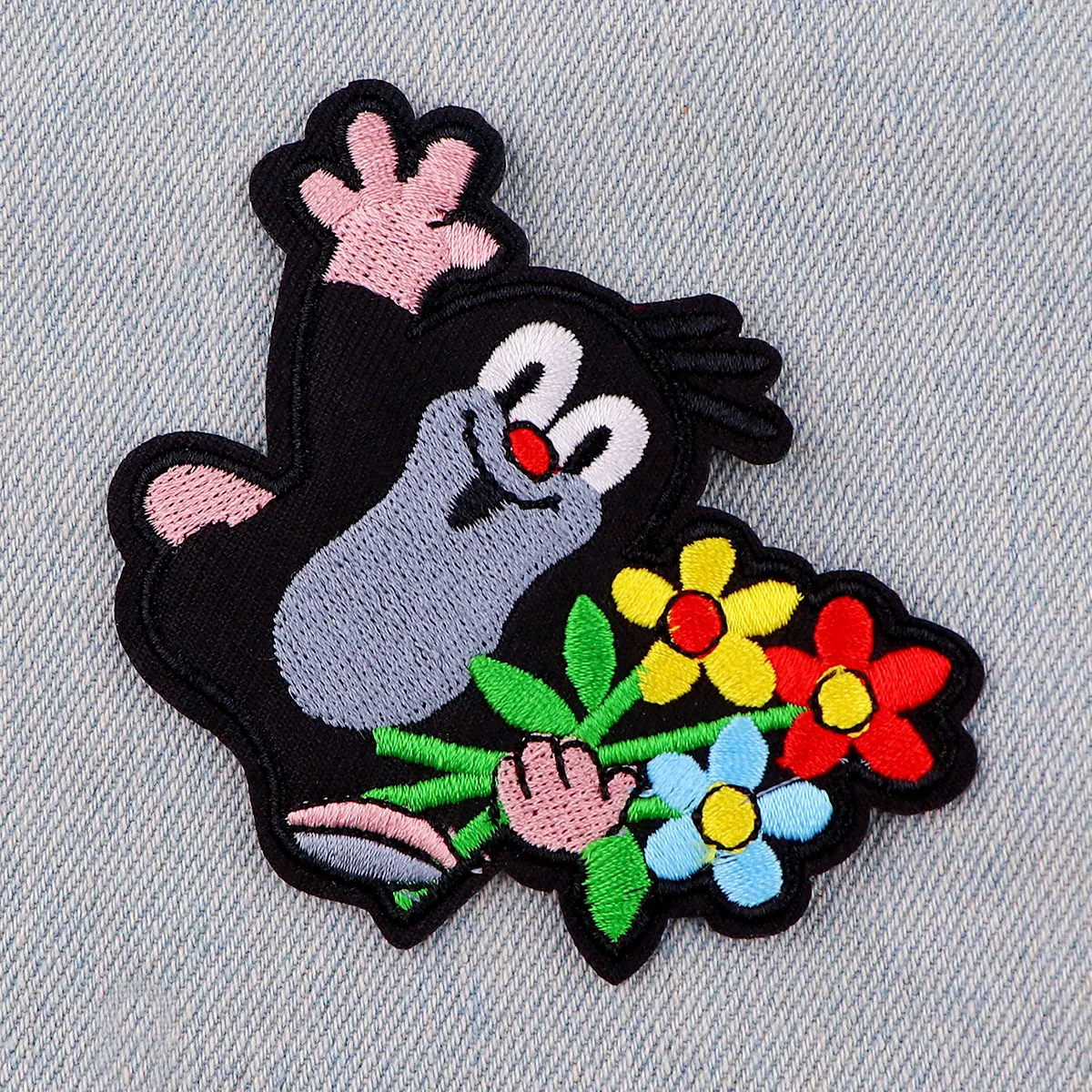 Cute Little Mole Patch Cartoon Embroidery Patch Iron On Patches For Clothing Thermoadhesive Patches On Clothes DIY Sew Badges