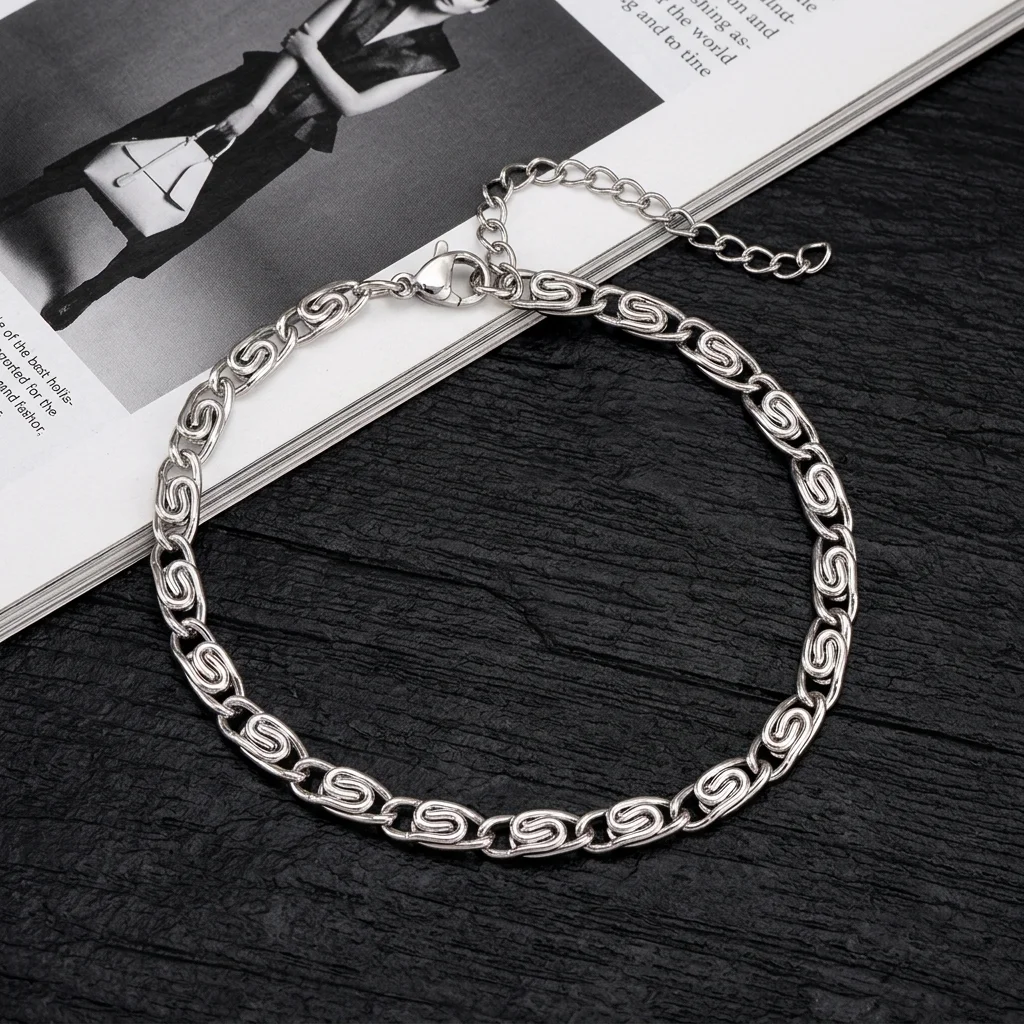 Unique Twisted Stainless Steel Bracelet Extendable Women Wrist Bracelets Chain Jewelry Gift for Party Wholesale Neck Jewelry
