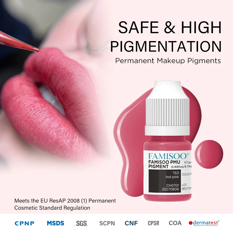 FAMISOO Permanent Makeup Pigments 5ml PMU Lip Tattoo Liquid Tattoo Ink PMU Pigments