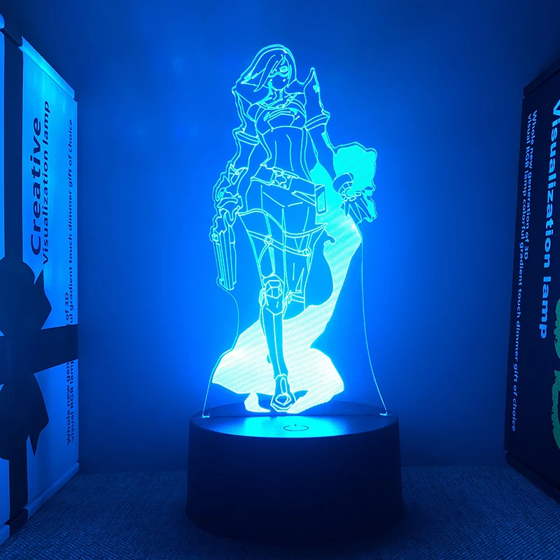 Valorant Figuur Viper 3d Led Lamp Voor Slaapkamer Custom Game Hero Acryl Nachtverlichting Gaming Room Decor Brithday Gift