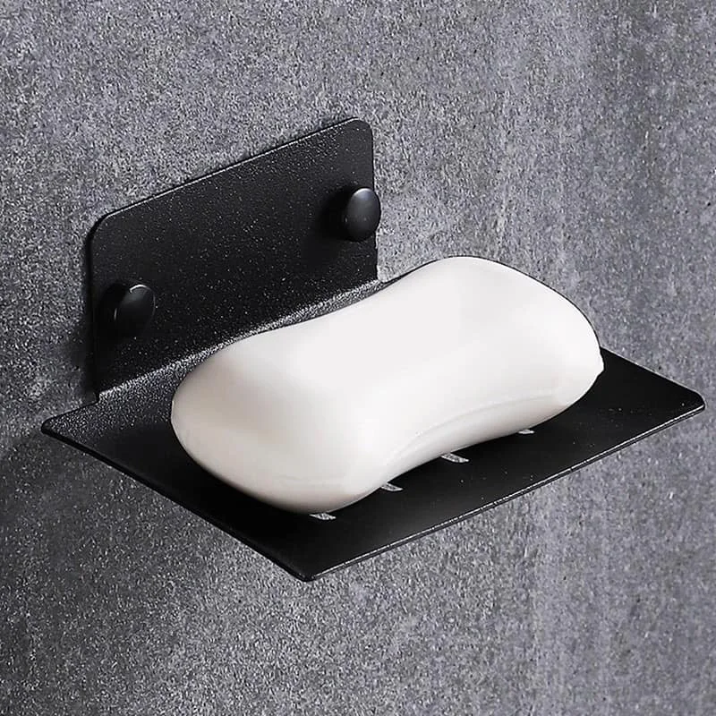 304 Soap Box Soap Dish Stainless Steel Non Perforated Black Bathroom Drain Room Soap Dish Wall Mounted Shelf