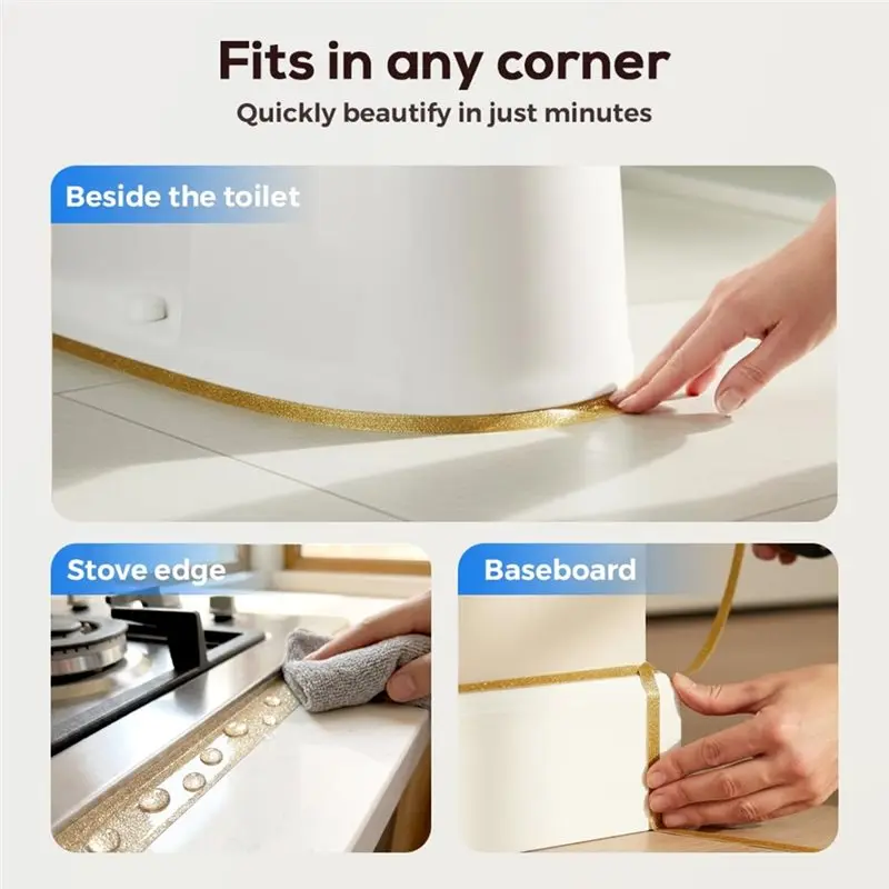 【MUST-HAVE】Self-Adhesive Waterproof Sealing Tape For Wall Gaps- Caulk Strip For Bathtub Sink Toilet Tile Edges, 6M X 7.5Mm