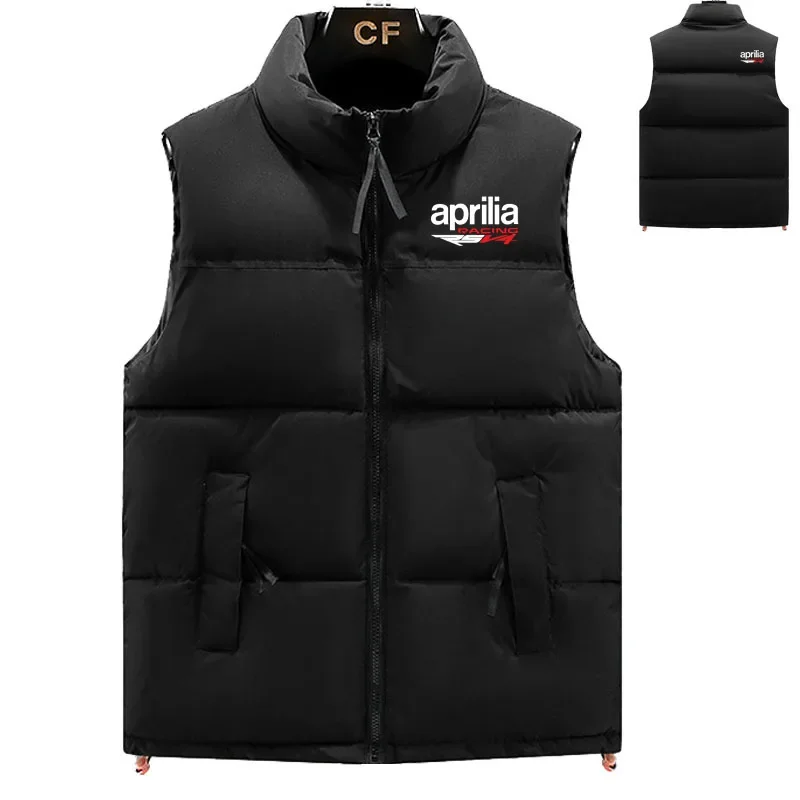 Jaket down musim dingin tanpa lengan pria, Aprilia rsv4 motif hangat modis kelas atas pakaian pria musim dingin