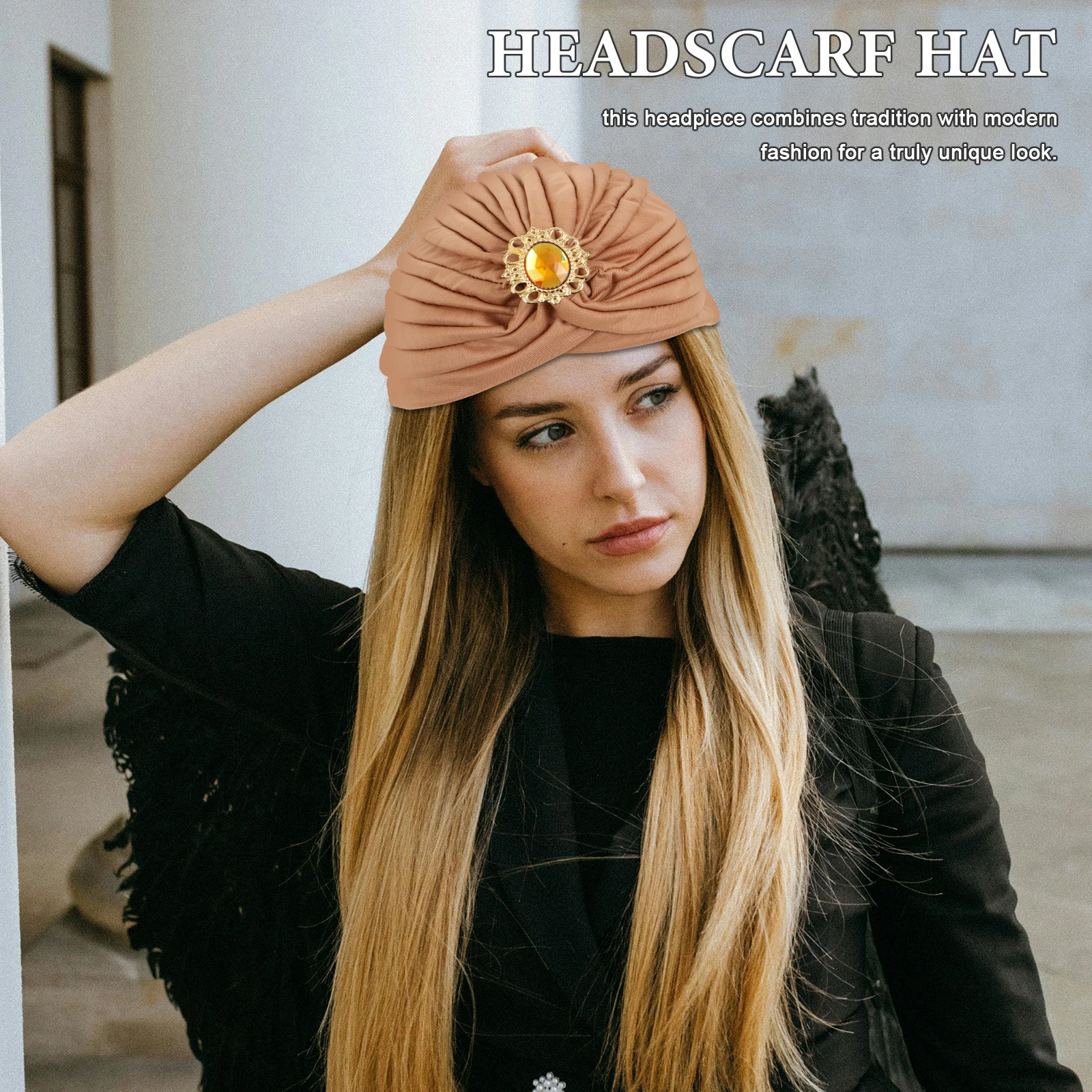 

Vintage Ethnic Alloy Diamond Indian Hat Retro National Turban Headwrap Shiny EyeCatching Accessory For Various Occasions