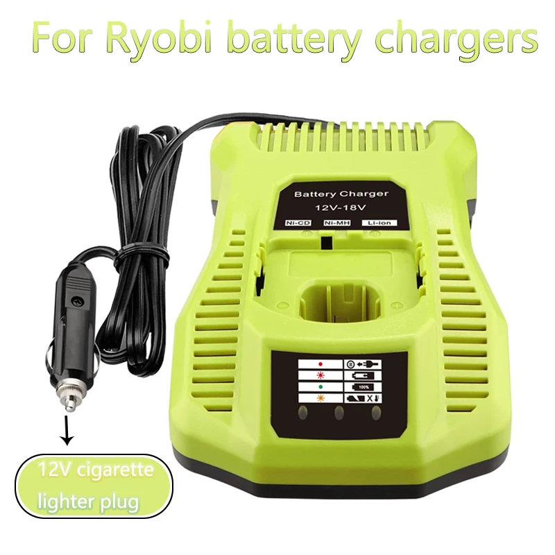 

Зарядное устройство для литий-ионного/NiCd/NiMH Ryobi 12 В-18 В, автомобильное зарядное устройство, вилка прикуривателя для аккумулятора P107 P102 P108 P122 P161