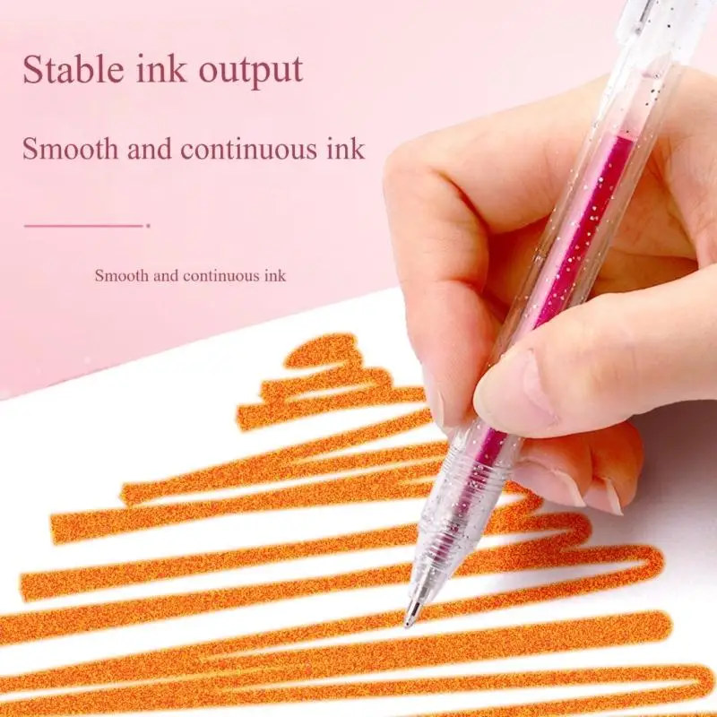 

Красочные блестящие гелевые ручки, быстросохнущие чернила 1,0 мм для планировщика журнала H8WD