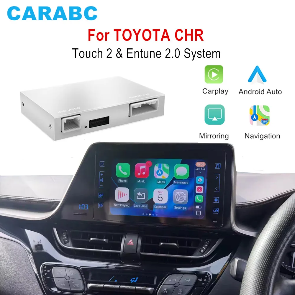 CARABC For TOYOTA CHR RAV4 Highlander Tundra Sienna Prius Yaris Camry Wireless Carplay Android Auto GPS Navigation