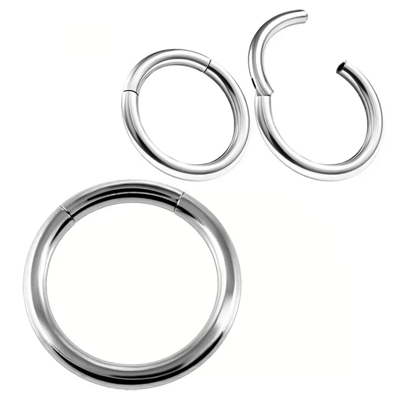 G23 Titanium Hinged Segment Hoop Nose Ring And Studs Ear Cartilage Tragus Navel Rings Lip Rings Piercing Rings Body Jewelry