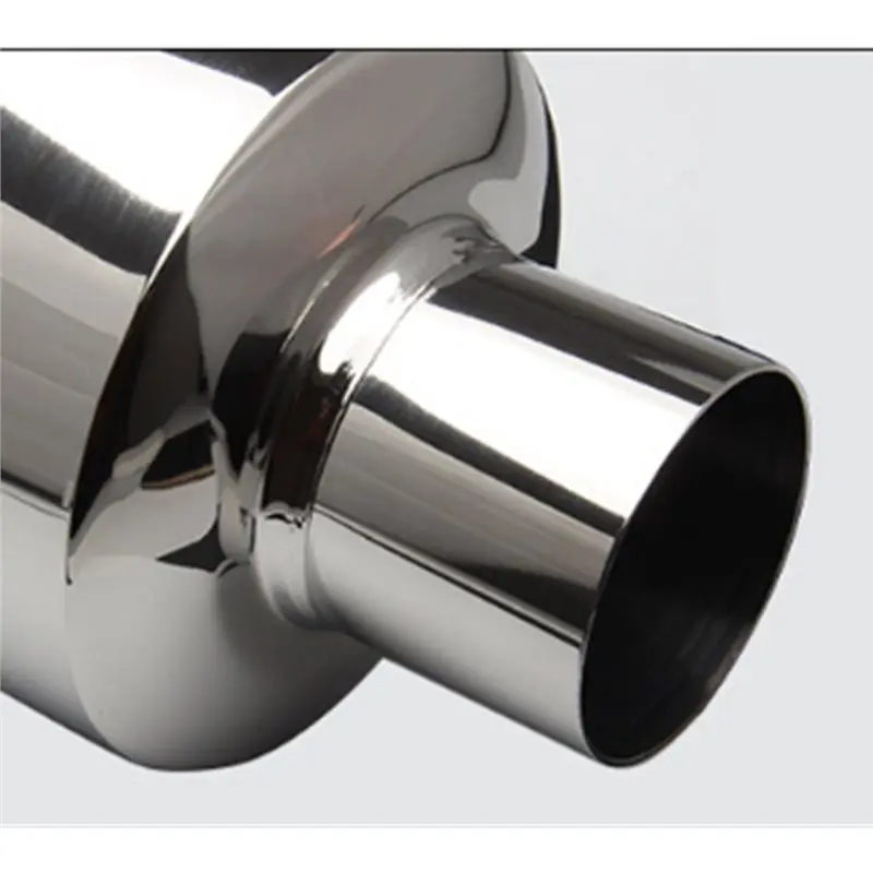 الفولاذ المقاوم للصدأ سيارة العادم الأنابيب مستقيم طبل الخمار أنابيب طرفية عالية الجودة العالمي 63 مللي متر منفذ 89 مللي متر طول 370 مللي متر #3