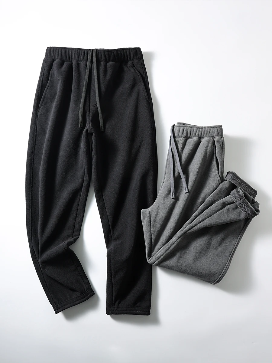 

Thiened Double-Sided Fce Sweatpants Men's Spor Casual Pants Heat Retention Warm Comfortable Autumn Winter Polyester Fiber
