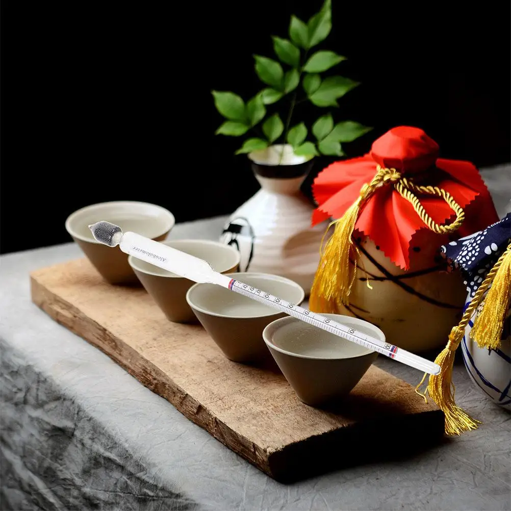 2 Pcs Alcohol Concentration Meter Hydrometer Dual Scale Tester for Home Beer 0-100 Measurement Device Alcohol Content