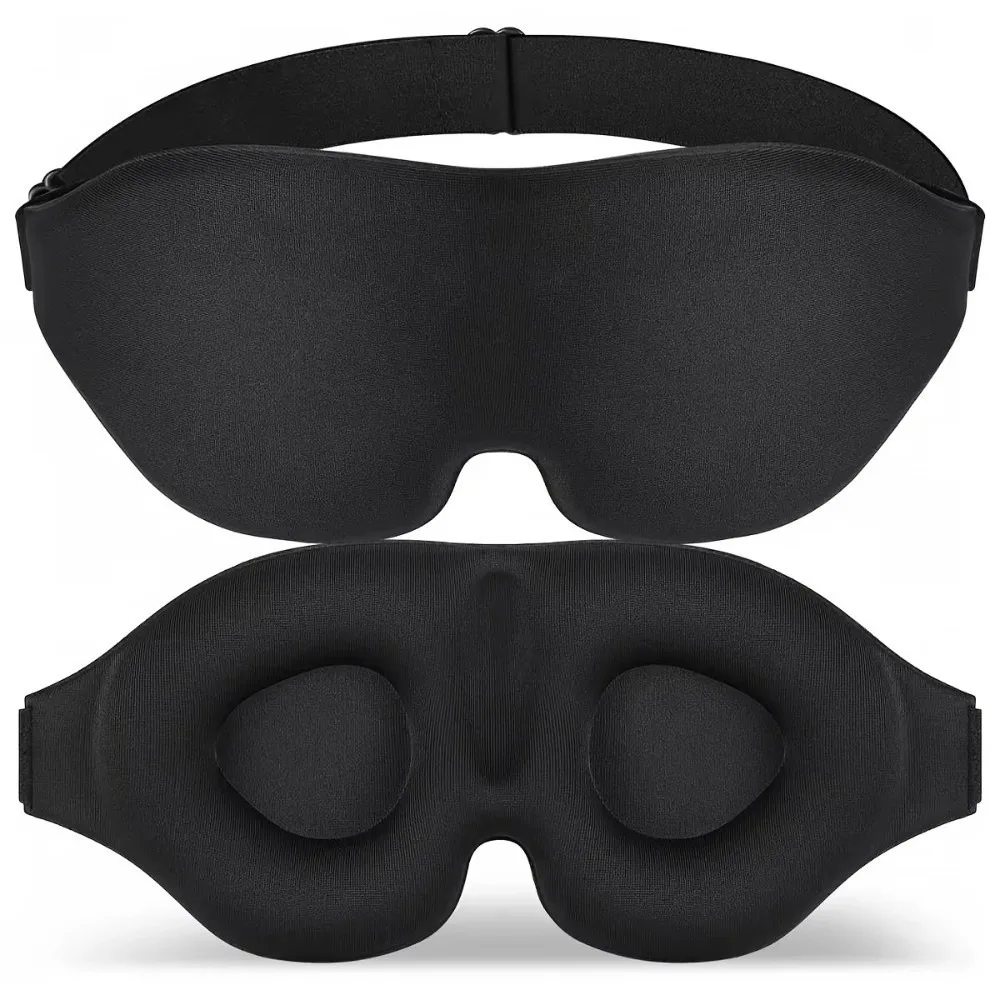 New Blackout Sleeping Mask Adjustable Strap Polyester Sleep Eye Mask Breathable Lightweight Blindfold Mask Travel