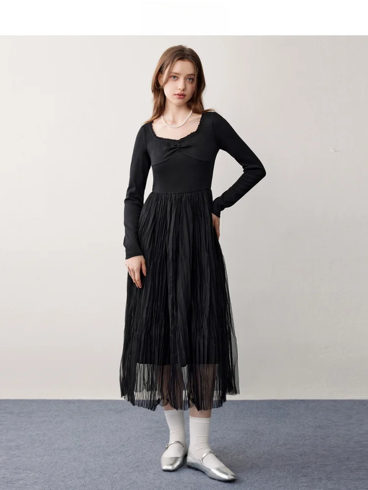 letian-abito-in-maglia-stile-balletto-sensazione-da-fata-nero-per-estate-e-autunno-vita-alta-stile-casual-colore-puro
