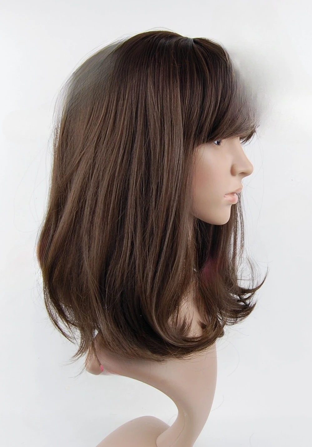 W185 วิกผมสังเคราะห์ยาวปานกลางสีน้ําตาล - studio7-uk