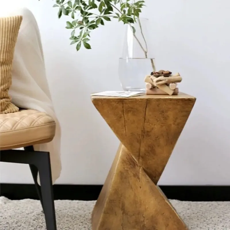 Nordic minimalist coffee table art wabi style modern living room sofa imitation wood grain edge table creative bedroom bedside t