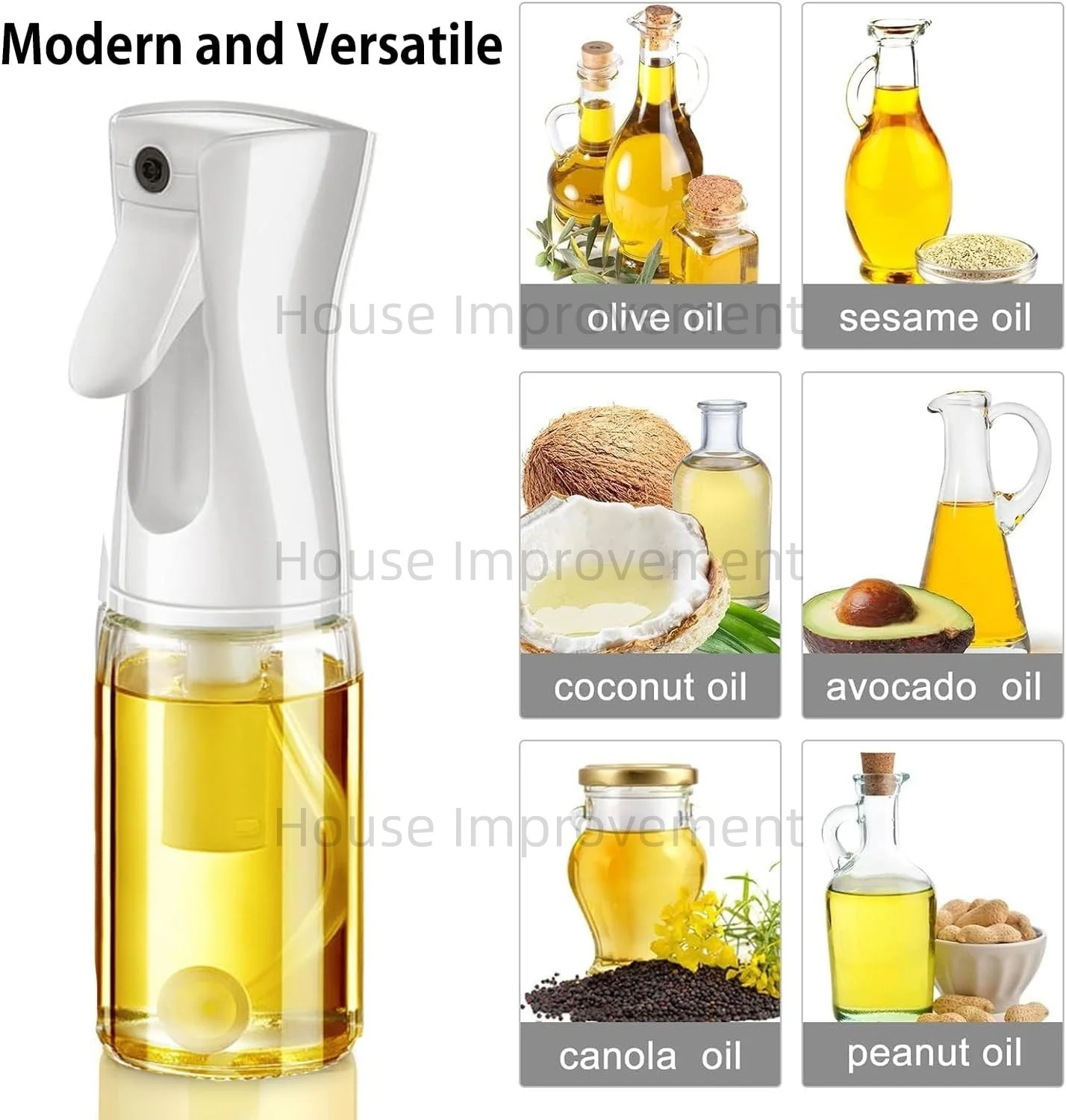 Botella pulverizadora de aceite para cocinar, pulverizador y dispensador de aceite de 200/300/500ml, señor de cocina recargable para aceite de aguacate, Canola y oliva