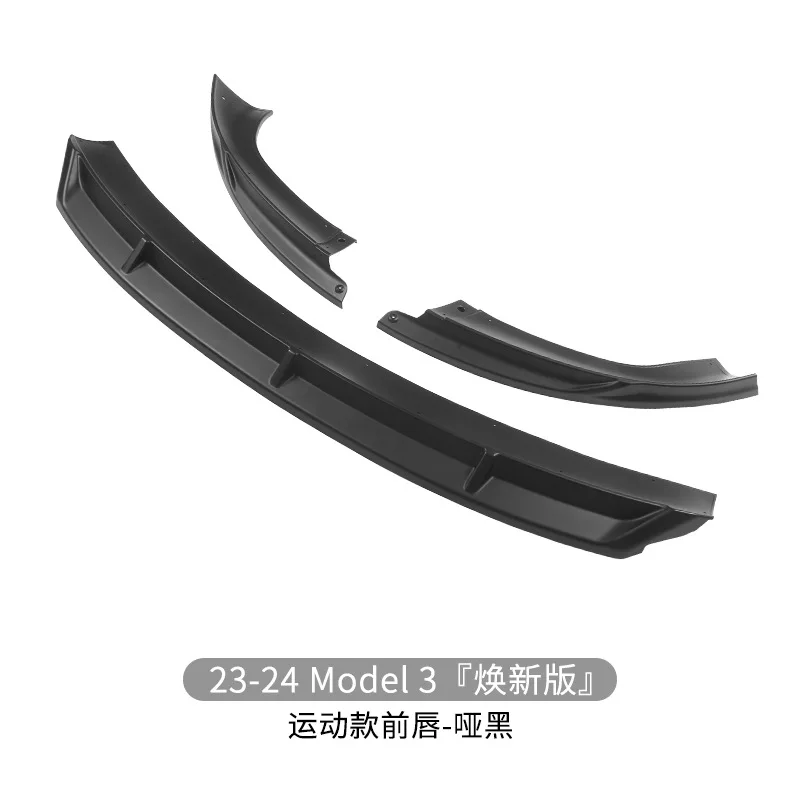 for Tesla Model 3 Highland 2024 Lower Front Bumper Lip Body Kit Spoiler Splitter Bumper Canard Lip Auto Accessories Model3