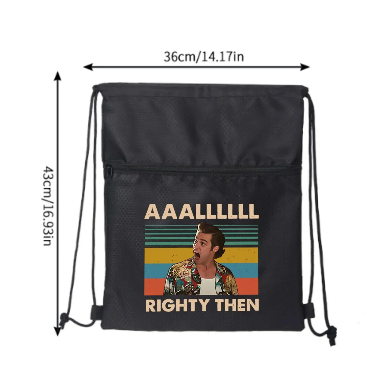 Aaallll Righty Then Quote Design  Multi-Purpose Drawstring Zipper Bag From Work to Play