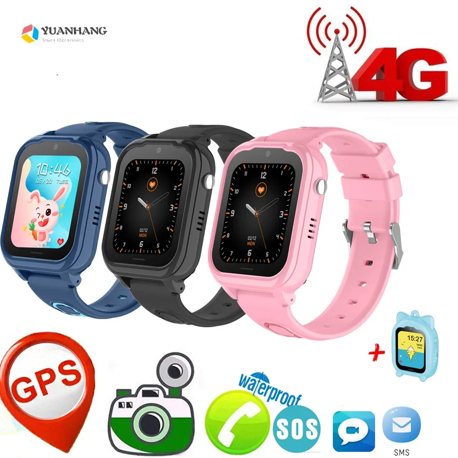 

IP67 Waterproof Smart 4G Video Voice SOS Call Camera Watch Student Child GPS WIFI Trace Locate Android 8.1 Phone Smartwatch