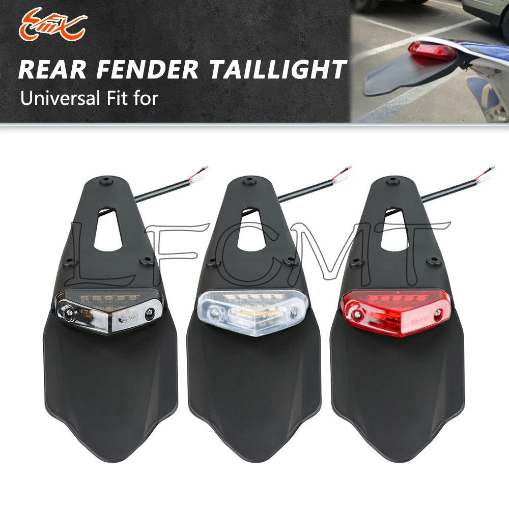 

Universal 12V Motorcycle LED Rear Fender Taillight Stop Tail Brake Lamp Light Fit for Enduro Off-Road Bike Motocross