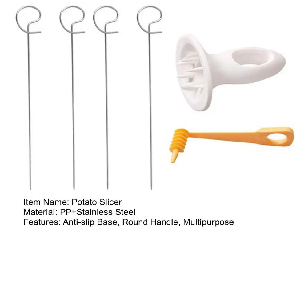 Stainless Steel & Plastic Rotate Potato Slicer Twisted Spiral Potato Cutter Kitchen Vegetable Tool Creative Gadgets