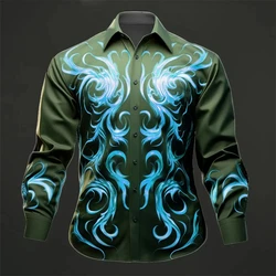 New Shirts For Men 3d Butterfly Printed High-Quality Long Sleeved Shirts Street Harajuku Sportswear Autumn Casual Tops Clothes