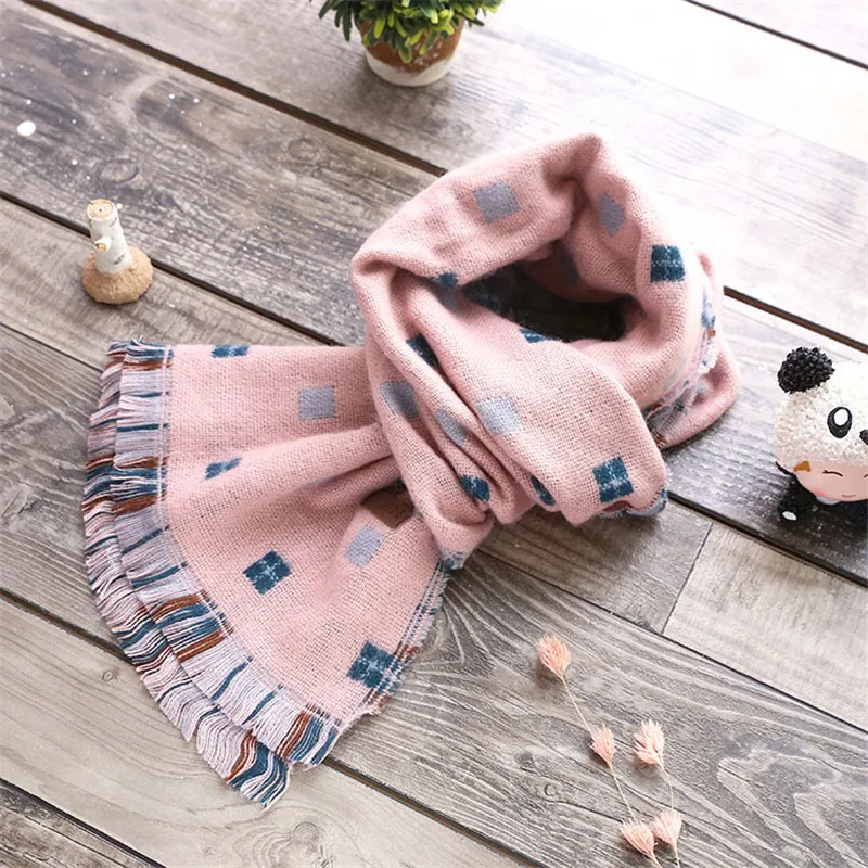 Kids Tassels Long Scarf Girl Boy Autumn Winter Print jacquard weave Scarves 2022 Child Warm Accessories