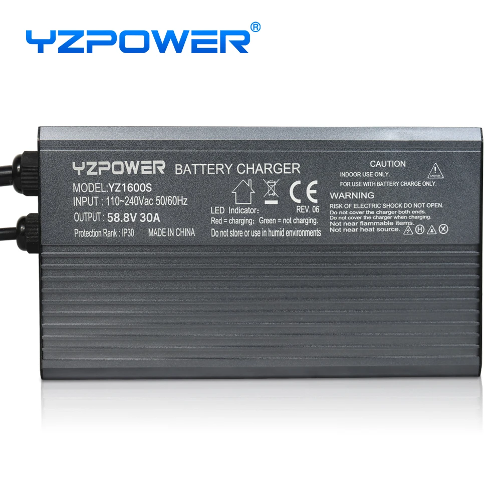 YZPOWER High Power Charger 58.8V 30A 14S Battery Lithium Charger for 48V51.8V E-tool Universal Fast Charging With Cooling Fans