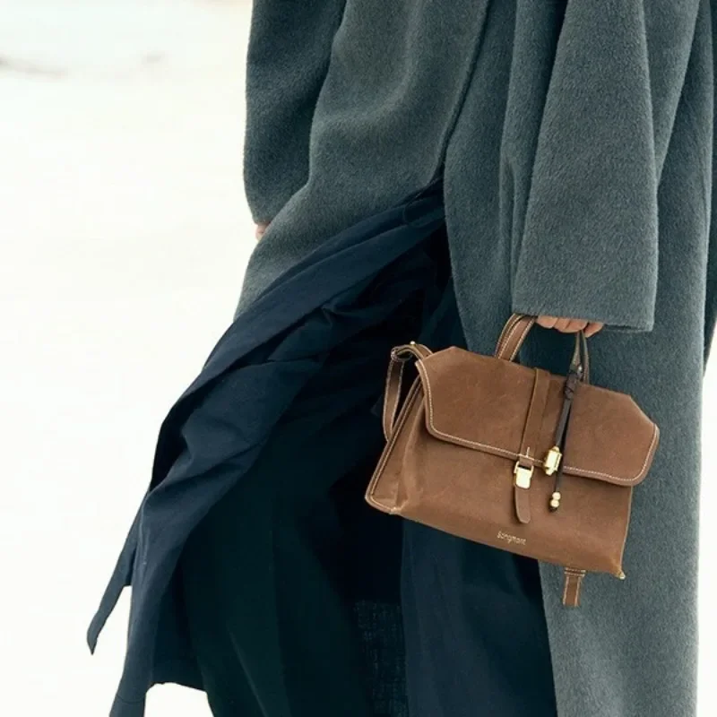 Sac à main rétro en cuir tanné végétal pour femme, porté croisé, à la mode, nouveau style, automne 2024