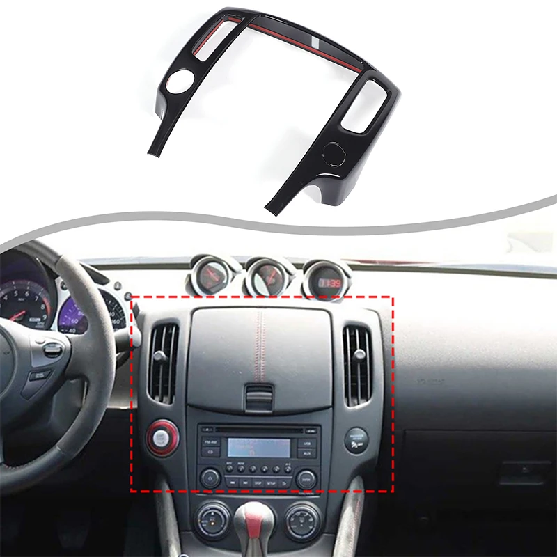 

1Pcs ABS carbon fiber For Nissan 370Z 2009-2020 car central control air outlet panel frame decorative sticker Car accessories