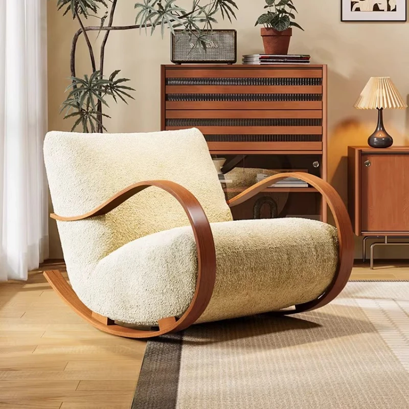 Medieval single sofa chair bedroom living room home single chair leisure sofa designer creative rocking chair