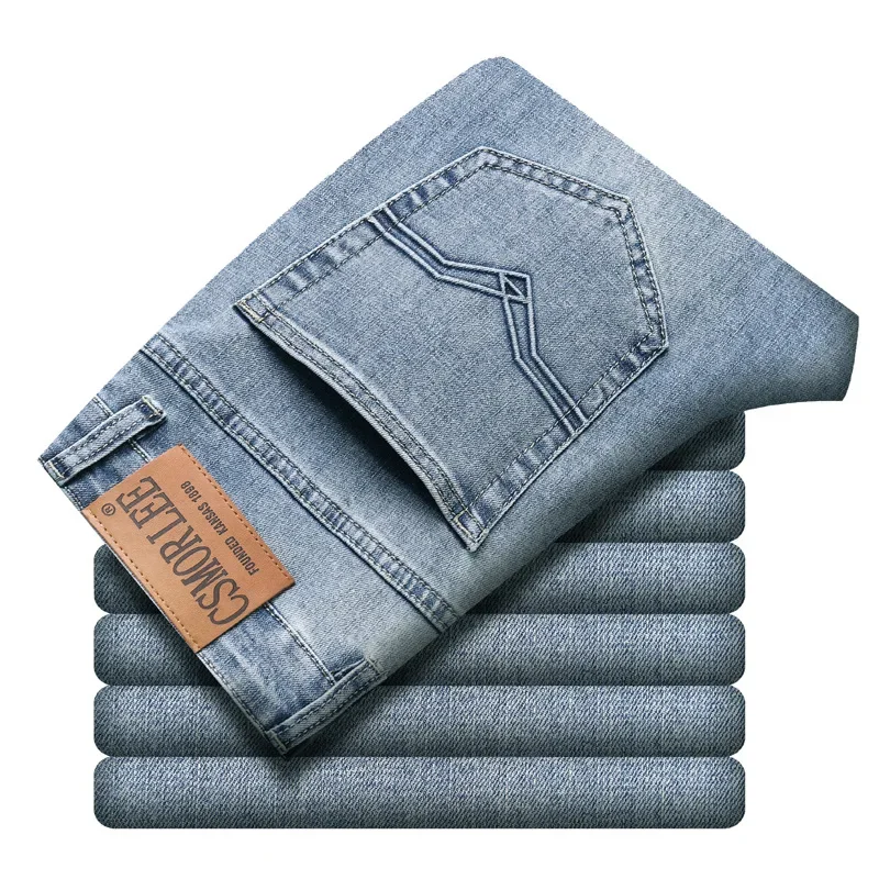 الراقية VintageMen نحيل مستقيم عادية ليفي الجينز العالمي أنيق طويل الأكمام السراويل غير رسمية قيعان ارتداء في الربيع و #5