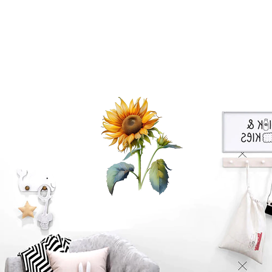 Three Ratels QCF292 Beautiful Sunflower Art Wall Sticker for home Decoration