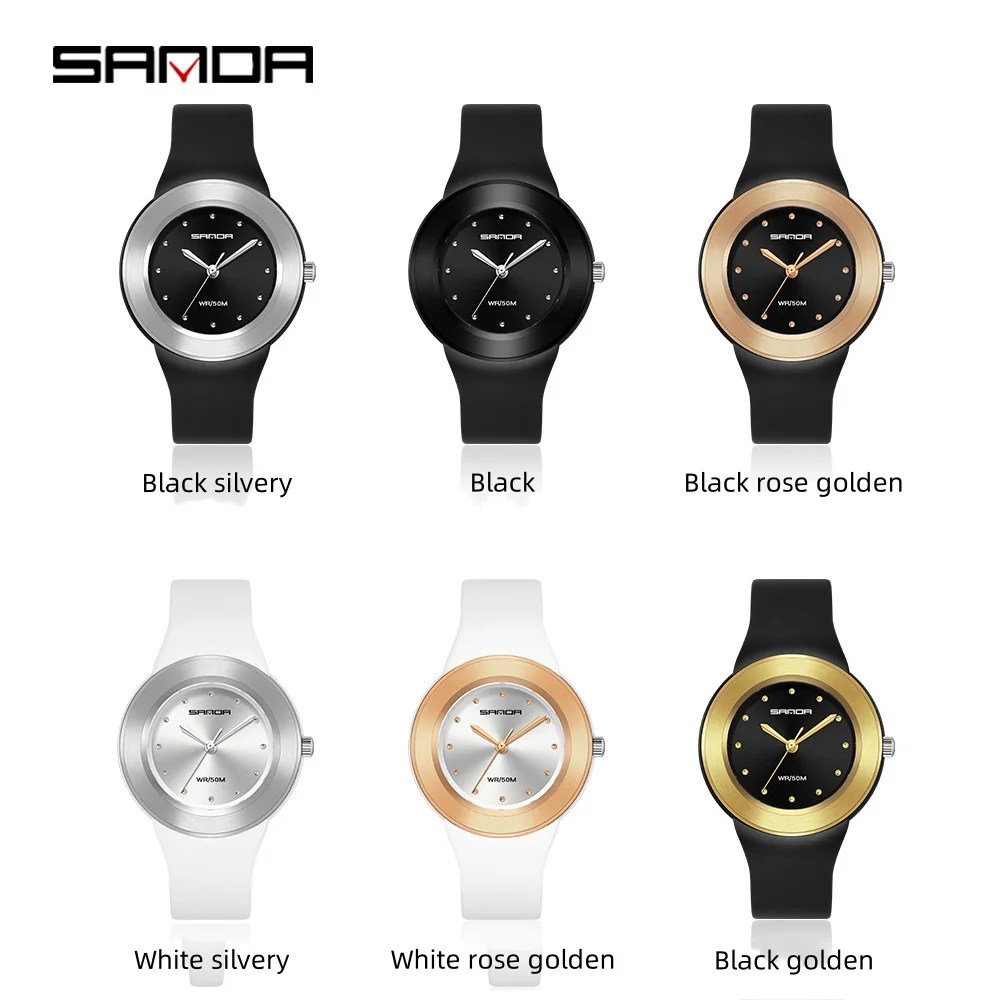 SANDA 3119 Quartz Watch Leisure Creative Crystal Sports Outdoors Waterproof Pointer Display for Men and Women's Watches Gift