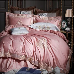 1000TC Egyptian Cotton Luxury Bedding set White Grey US Queen King size 104X90