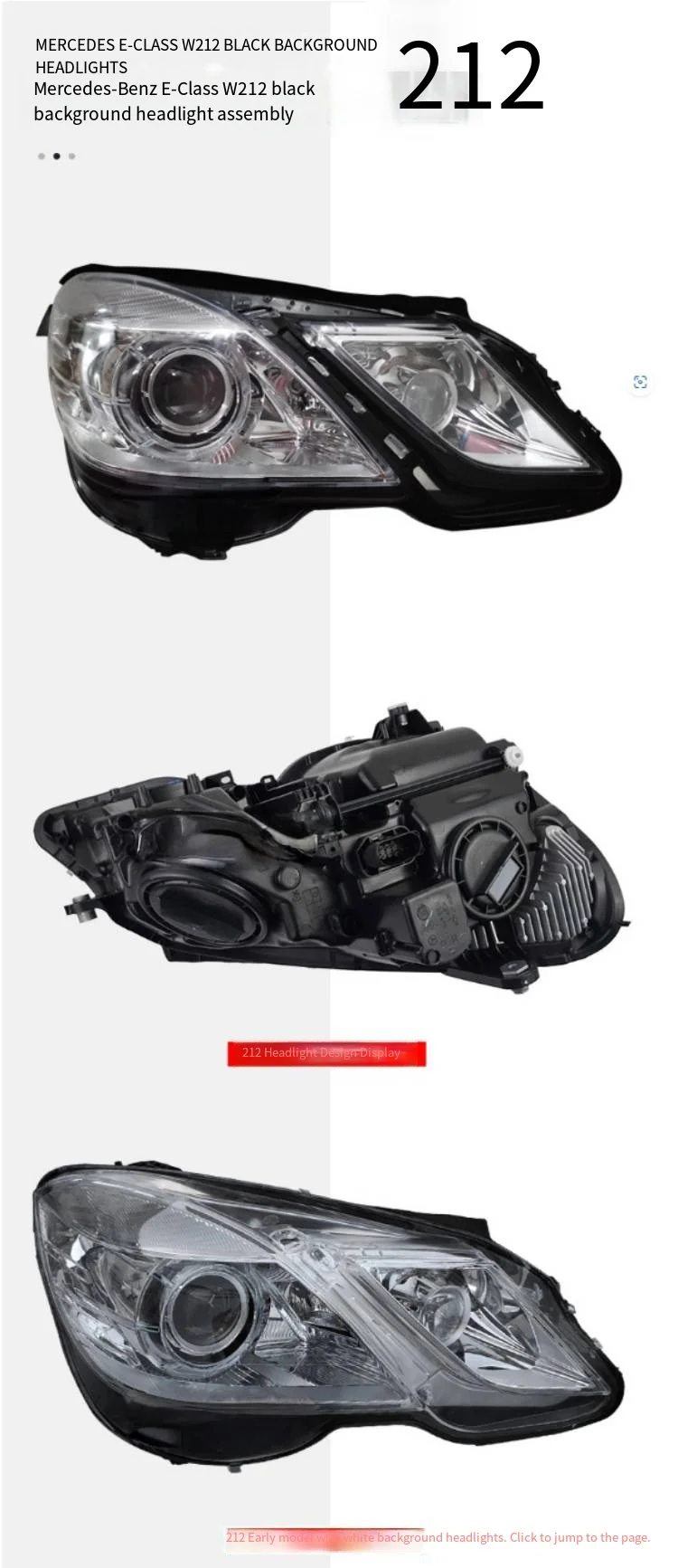 Veidt for Mercedes-Benz E-Class W212 Old Model Black Base Headlight 9-14 Xenon Headlight Assembly Modified Daytime Running Light