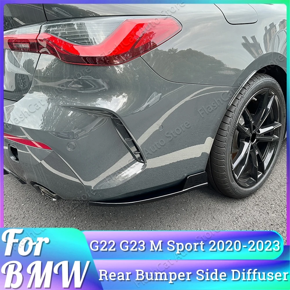 

Rear Bumper Strip Lip Diffuser Splitter Spoiler Scratch Protector Side Skirt For BMW 4Series G22 G23 M Sport 2020 2021 2022 2023