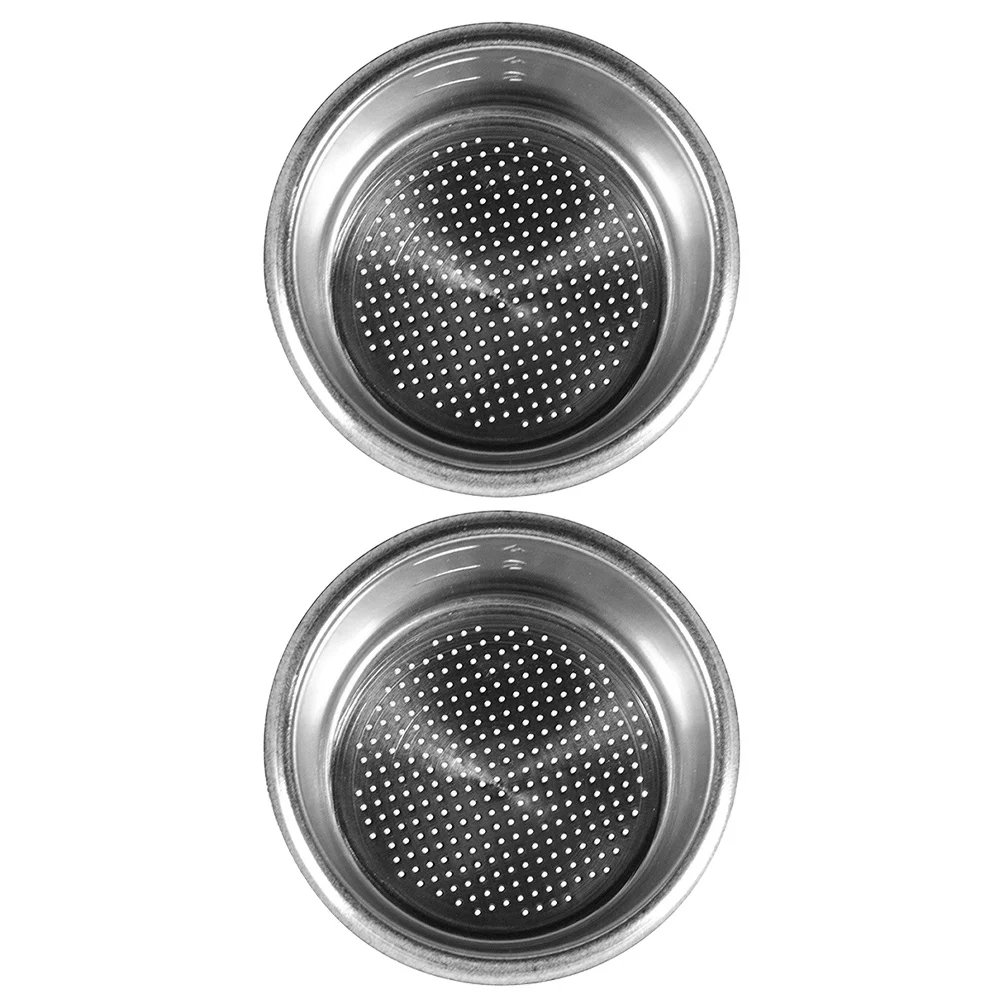 

2pcs Metal Coffee Filter Cup Multi-Holes Stainless Steel Fine Mesh For Espresso Machine Home Office Use Coffee Maker Accessory