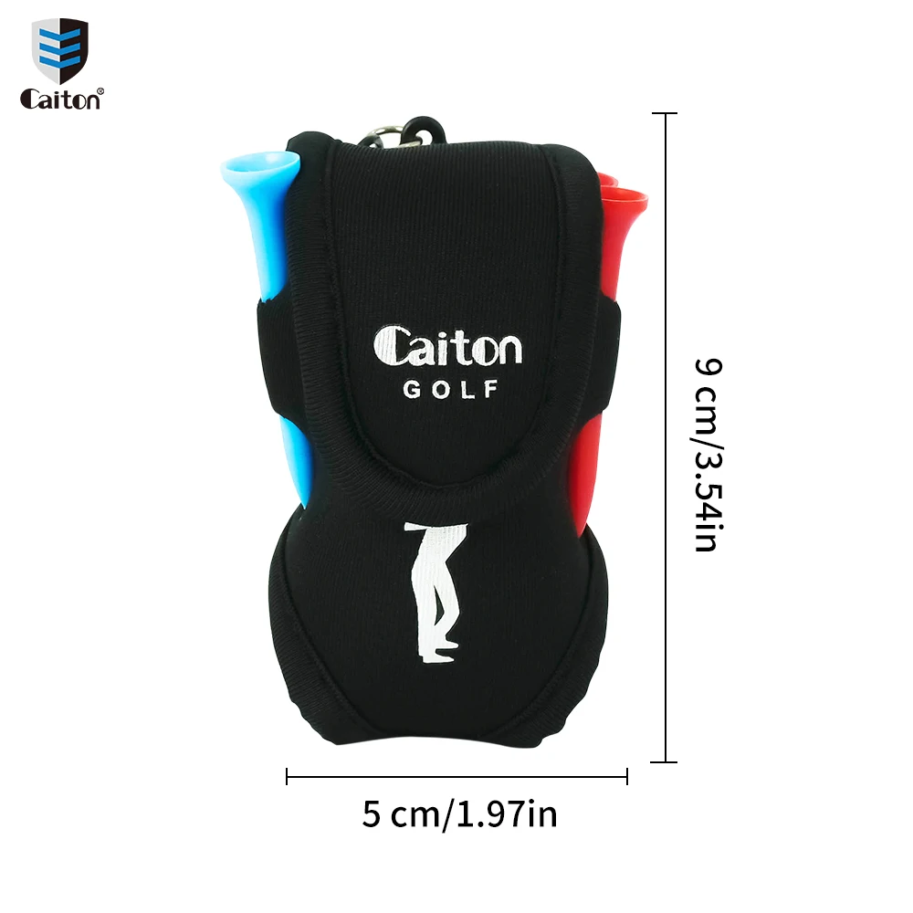 Caiton Waterproof Mini Golf Bag: Includes 4 Tees and 2 Balls, Hooks on Any Bag or Belt, Golf Accessory