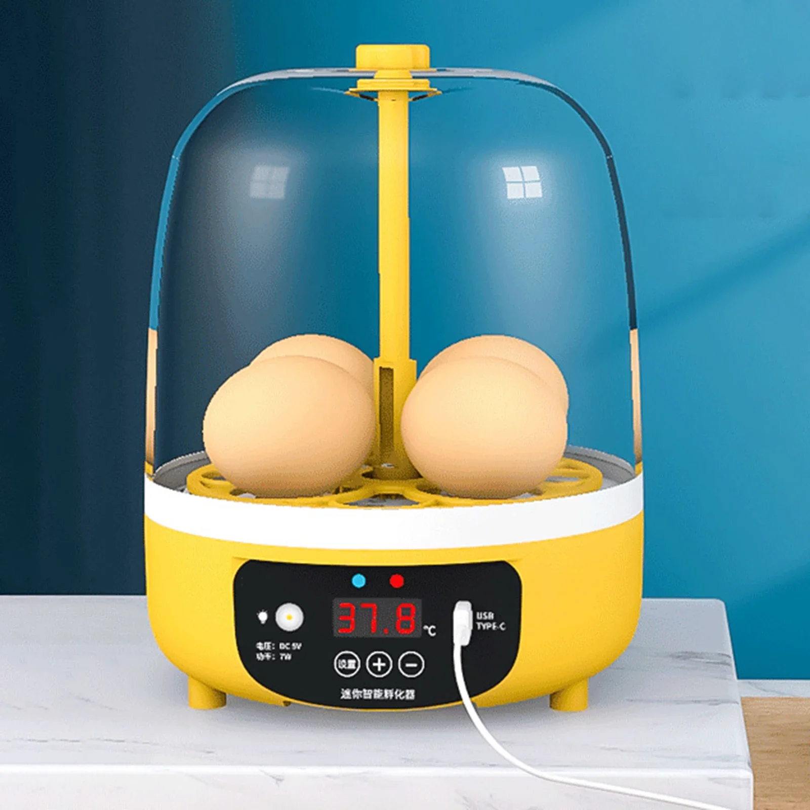 4 Eggs Mini Incubator Auto Egg Turning Manual Automatic Hatcher Farm Incubation Tool