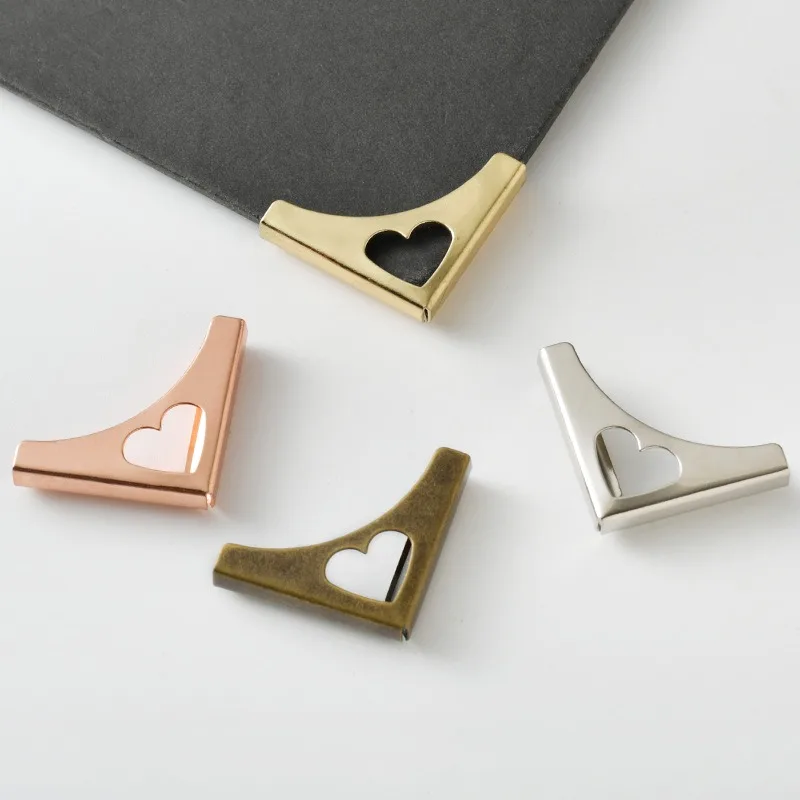 4/10Pcs Hollow Heart Book Corner Protectors, Zinc Alloy Edge Guards for Books, Albums & Menus