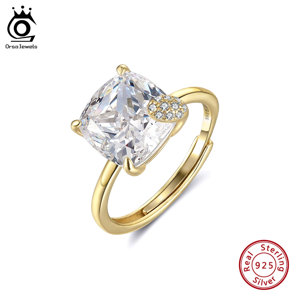 

ORSA JEWELS Brilliant 925 Sterling Silver Open Ring With 8A Premium Zirconia Jewelry for Women Banquet Engagement Jewelry LZR44