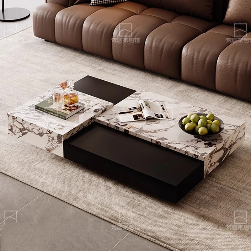 كتابة طاولة القهوة الفاخرة الديكور غرفة المعيشة الحديثة مصمم تتحرك الدائمة طاولة جانبية عشاء Meubles أثاث المنزل